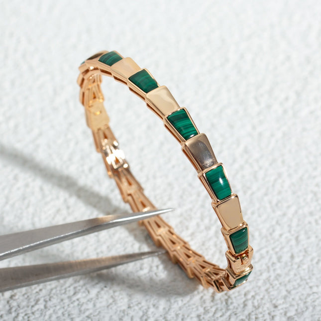 SERPENTI BRACELET PINK GOLD MALACHITE