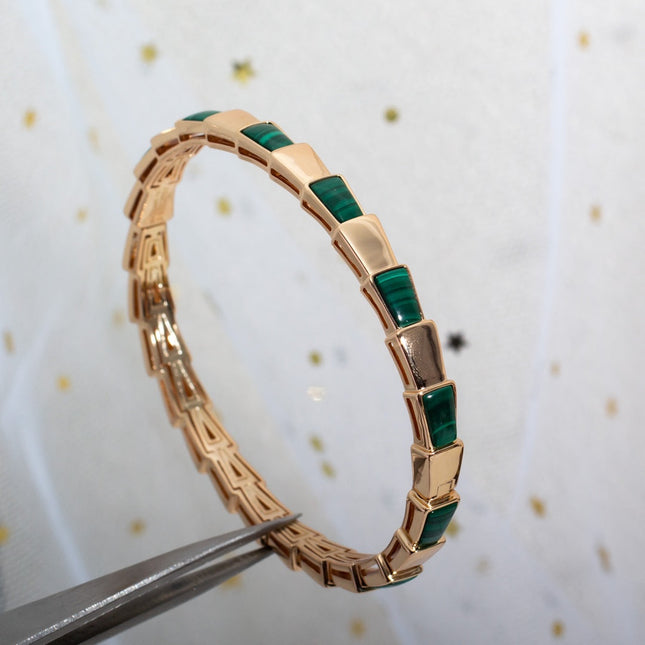 SERPENTI BRACELET PINK GOLD MALACHITE