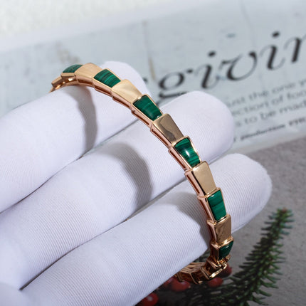 SERPENTI BRACELET PINK GOLD MALACHITE