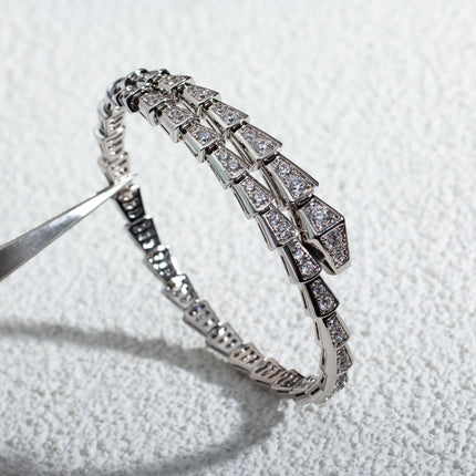 SERPENTI BRACELET 6MM SILVER DIAMOND