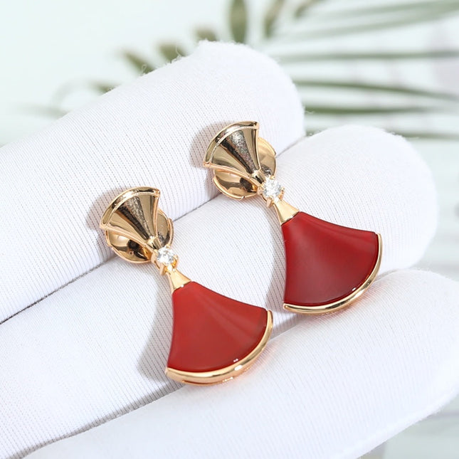 DREAM CARNELIAN PINK GOLD EARRINGS