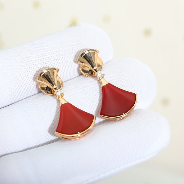 DREAM CARNELIAN PINK GOLD EARRINGS