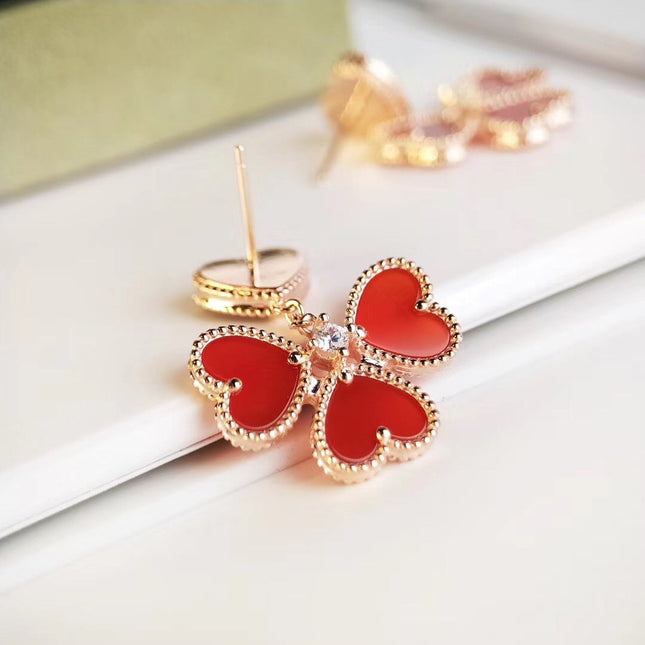 SWEET CLOVER CARNELIAN EARINGS