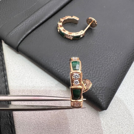 SERPENTI MALACHITE PINK GOLD EARRINGS