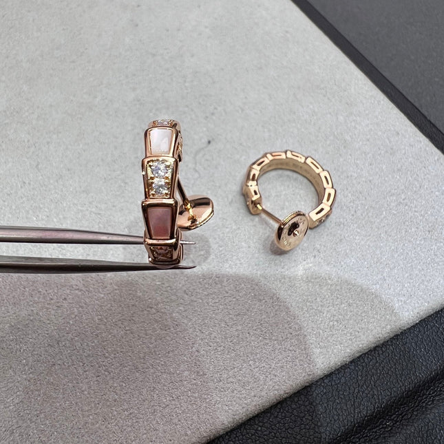 SERPENTI MOP PINK GOLD EARRINGS