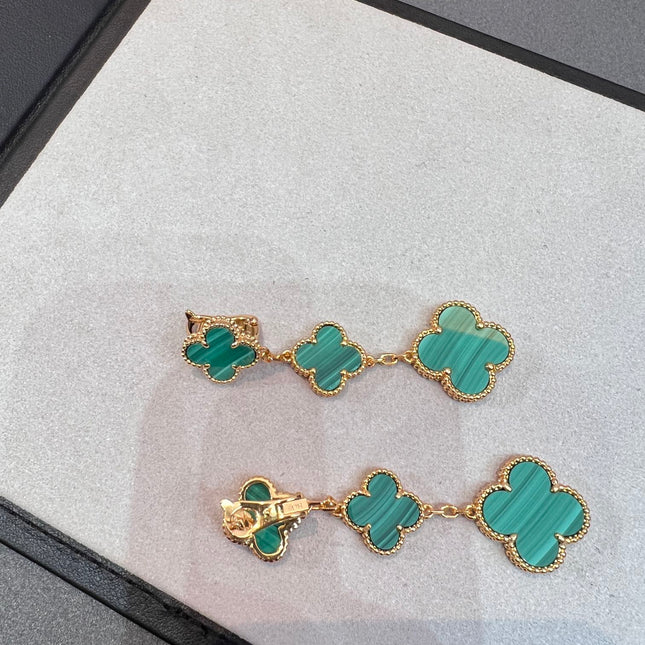 CLOVER MALACHITE 3 MOTIFS GOLD