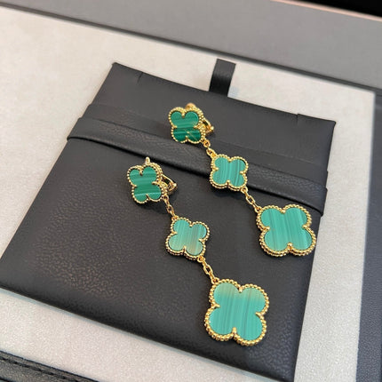 CLOVER MALACHITE 3 MOTIFS GOLD