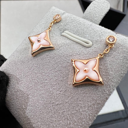 BLOSSOM STAR PINK GOLD PINK MOP EARRINGS