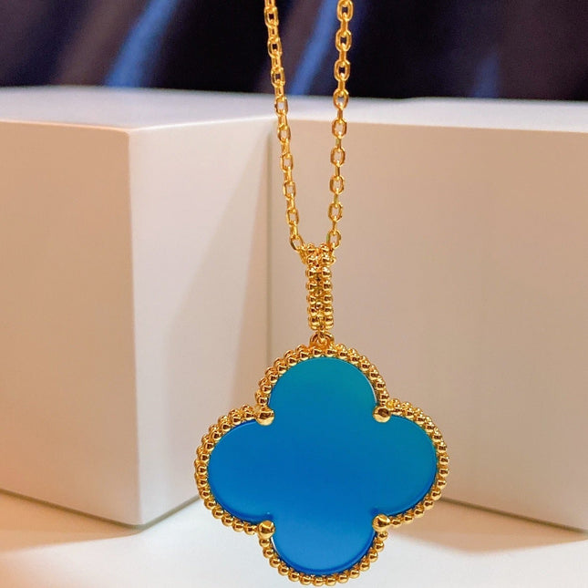 CLOVER GOLD TURQUOISE NECKLACE