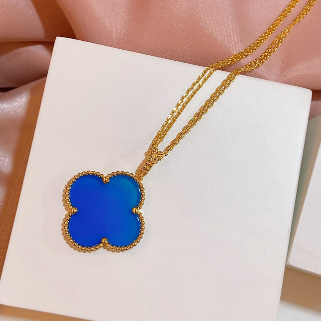 CLOVER GOLD TURQUOISE NECKLACE