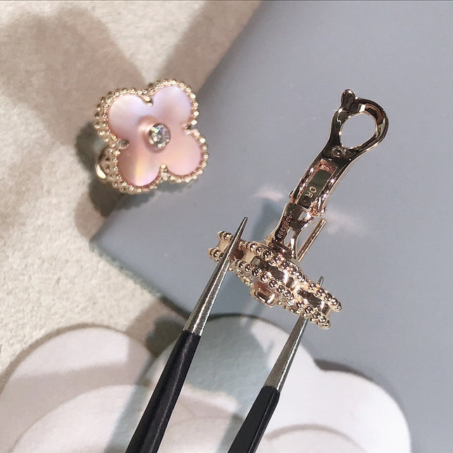 CLOVER PINK GOLD MOP EARRINGS