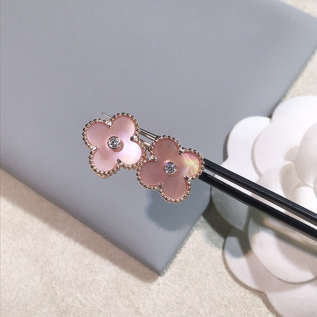 CLOVER PINK GOLD MOP EARRINGS