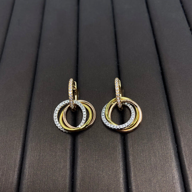 TRINITY EARRINGS GOLD DIAMOND