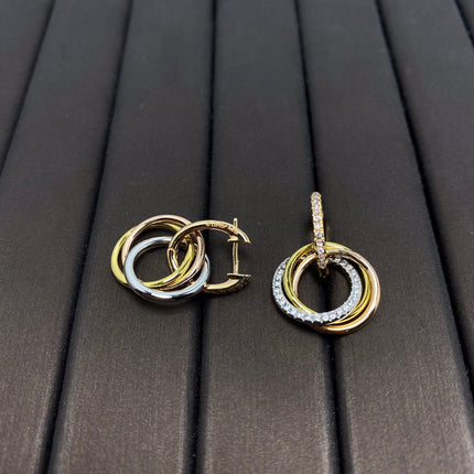 TRINITY EARRINGS GOLD DIAMOND