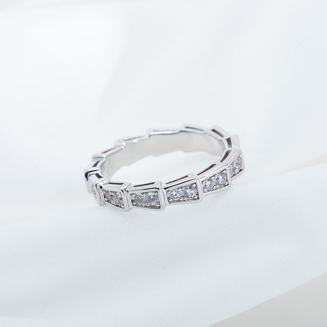 SERPENTI RING SILVER DIAMOND PAVED 3MM