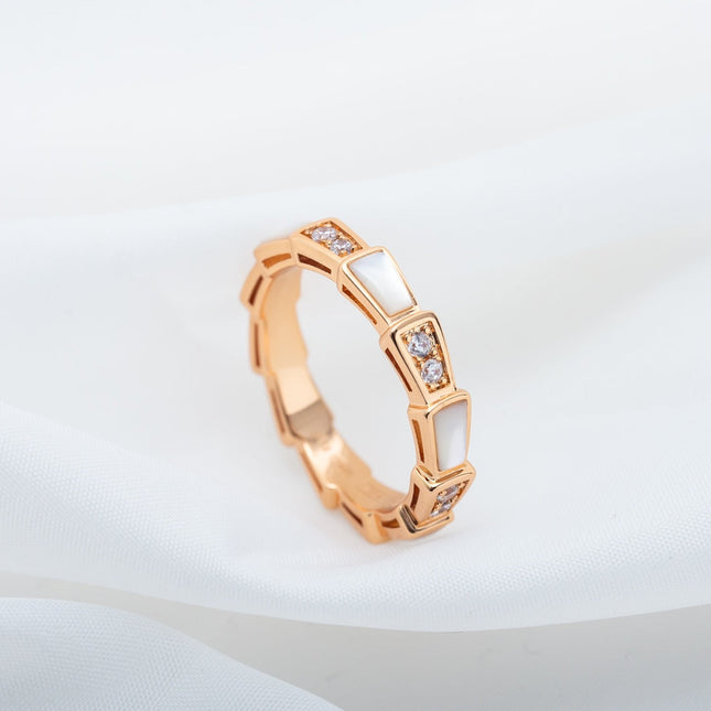 SERPENTI RING PINK GOLD DIAMOND MOP 3MM