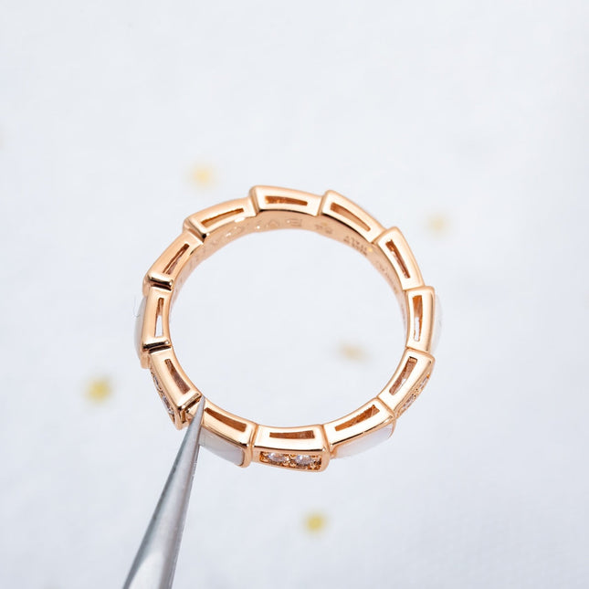 SERPENTI RING PINK GOLD DIAMOND MOP 3MM