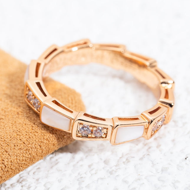 SERPENTI RING PINK GOLD DIAMOND MOP 3MM