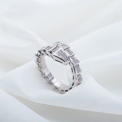 SERPENTI RING SILVER DIAMOND PAVED 4MM