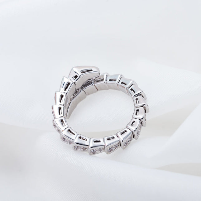 SERPENTI RING SILVER DIAMOND PAVED 4MM