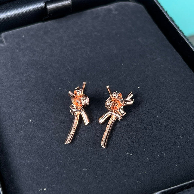 KNOT EARRINGS PINK GOLD DIAMOND