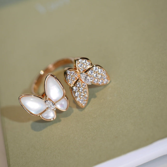 TWIN BUTTERFLY DIAMOND MOP RING