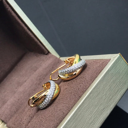 TRINITY PINK GOLD DIAMOND GOLD EARRINGS