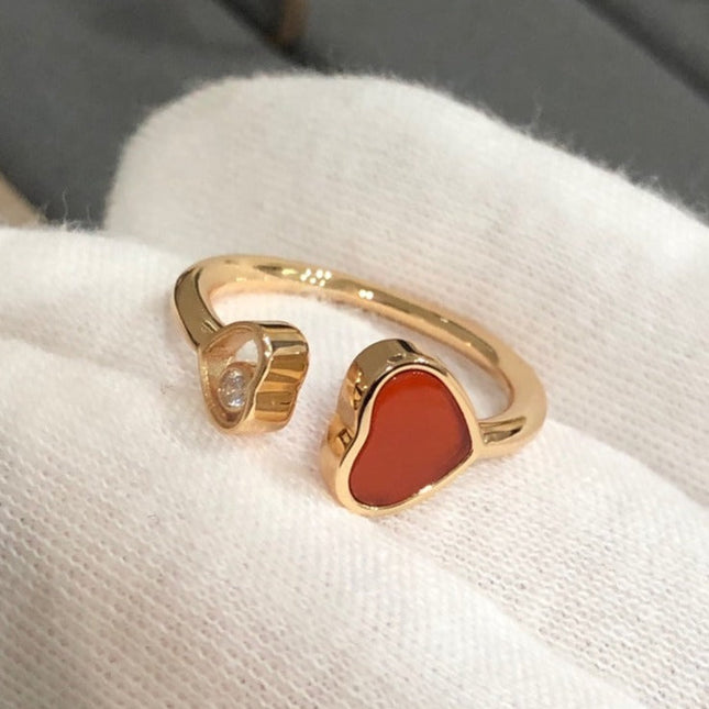 HAPPY HEART PINK GOLD RING