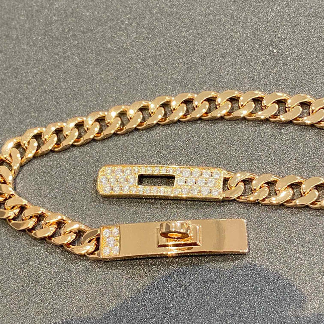 KELLY CHAIN PINK GOLD DIAMONDS BRACELET