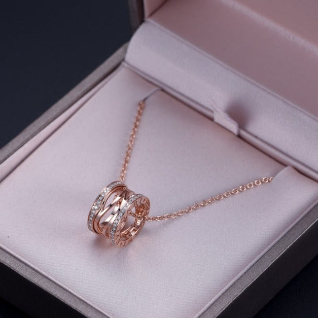 ZERO 1 PINK GOLD DIAMOND OPEN NECKLACE