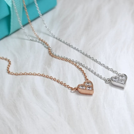 HEART 3 DIAMONDS PEDANT NECKLACE