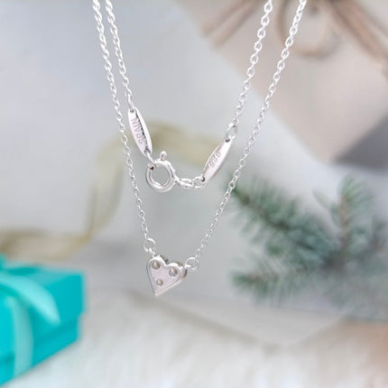 HEART 3 DIAMONDS PEDANT NECKLACE