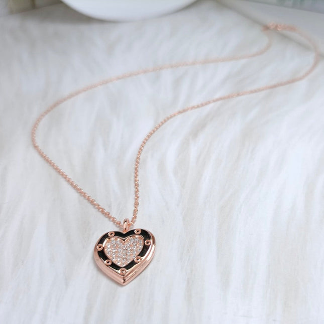 HEART DIAMONDS PEDANT NECKLACE