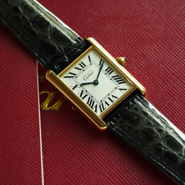 TANK MUST DE SOLO 30MM GOLD CASE LEATHER STRAP