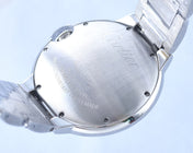 BALLON BLEU 36MM OPEN HEART PINK DIAMOND NUMERALS STEEL STRAP