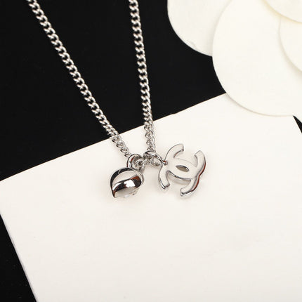 DOUBLE C HEART DIAMOND NECKLACE