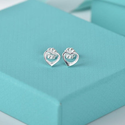 OPEN HEART STUD EARRINGS