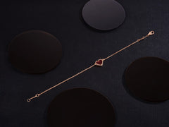HEART CARNELIAN PINK GOLD BRACELET
