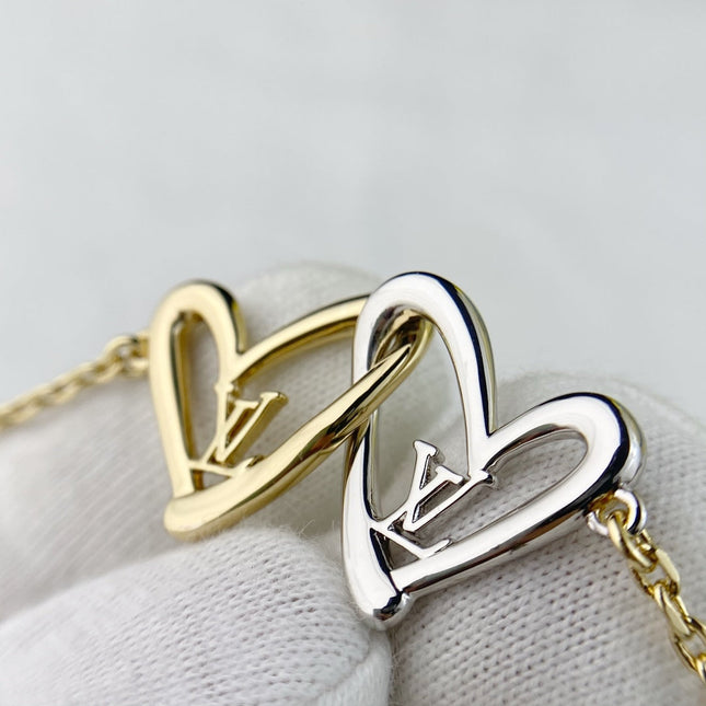 LV LOGO DOUBLE HEART BRACELET