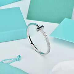 WIDE DIAMONDS HINGED BANGLE