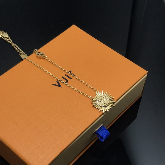 LV SUN PEDANT GOLD NECKLACE