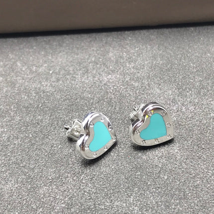 HEART STUD SILVER EARRINGS