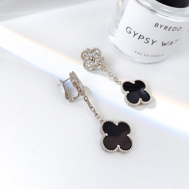 CLOVER 2 MOTIFS SILVER DIAMOND ONYX