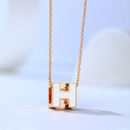 H CAGE PINK GOLD NECKLACE