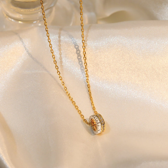 QUATRE 2 ROW PEDANT GOLD DIAMOND NECKLACE