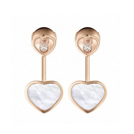 HAPPY HEART PINK GOLD DROP EARRINGS