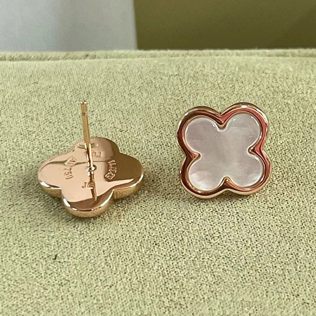 PURE CLOVER MOP PINK GOLD EARRINGS