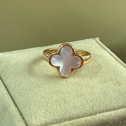 PURE CLOVER MOP PINK GOLD RING