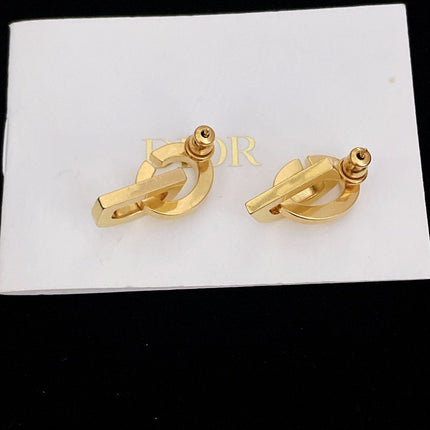 CD DROP GOLD EARRINGS