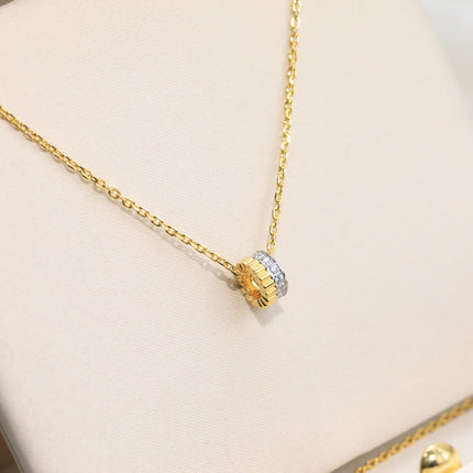 QUATRE 2 ROW PEDANT GOLD DIAMOND NECKLACE